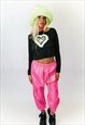 JUNGLECLUB 90'S LONG SLEEVES TOP WITH LIME GREEN HEART PRINT