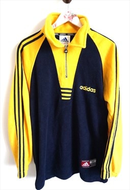 Vintage ADIDAS Fleece Jumper Pullover Sweater Sweatshirt 