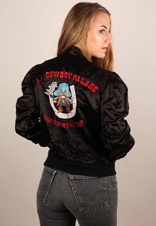 VINTAGE LOONEY TUNES SILK BOMBER JACKET ASM1405