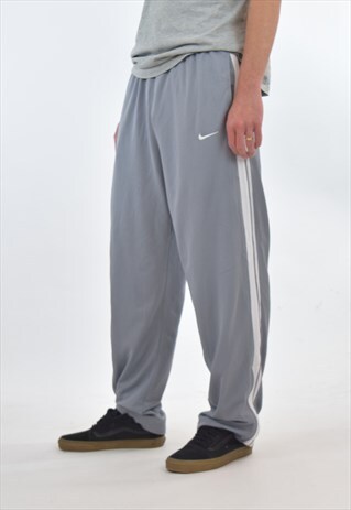 VINTAGE 90S GREY NIKE TRACKSUIT BOTTOMS BASKETBALL JOGGERS