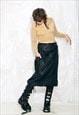 VINTAGE 90S CARGO BUBBLE SKIRT IN BLACK WITH DRAWSTRING HEM