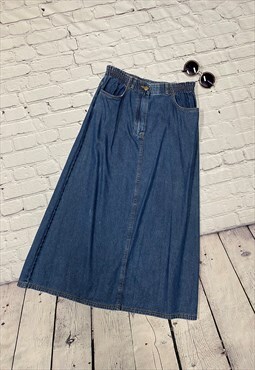 Y2K Denim Midi Skirt Size 12