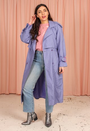 VINTAGE 80S TRENCH COAT IN LILAC