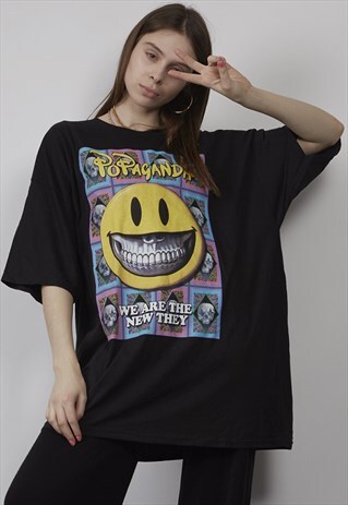 VINTAGE ORIGINAL 90'S OVERSIZED POPAGANDA PRINT BAND T-SHIRT