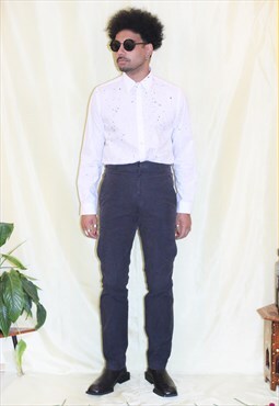 Y/Project Navy Slim Cargo Trousers 32W 34L