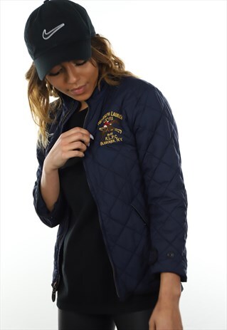 VINTAGE RALPH LAUREN QUILTED RIDING COAT JACKET