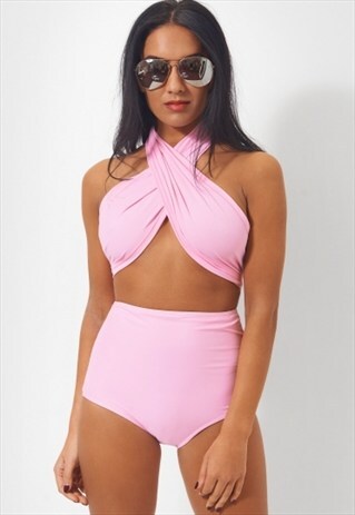 PERRIE PINK HIGH WAISTED BIKINI
