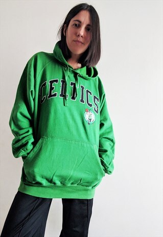 VINTAGE 90'S BOSTON CELTICS HOODIE SWEATSHIRT