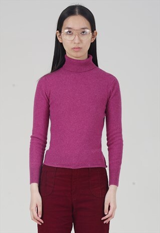 VINTAGE 90S MAUVE ROLL NECK JUMPER