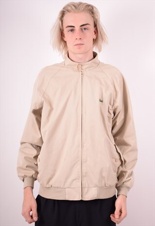 LACOSTE MENS VINTAGE JACKET LARGE BEIGE 90S