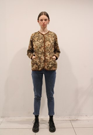 BROWN FLORAL PRINT JACKET