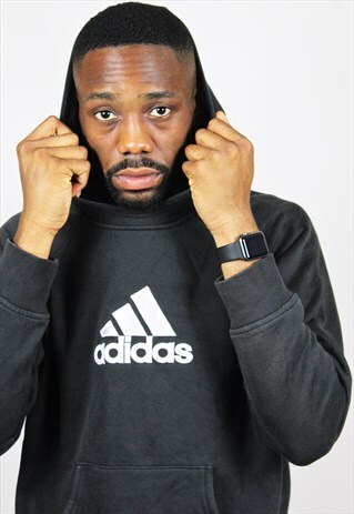 RETRO / EARLY 90'S / ADIDAS / BLACK HOODIE