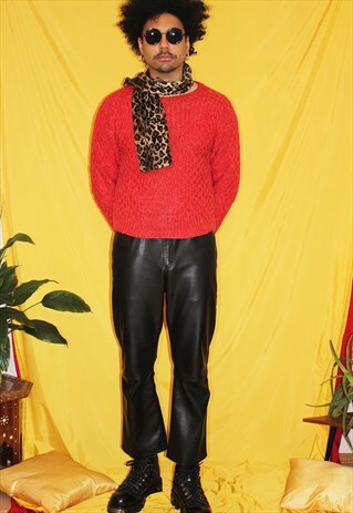 90S VINTAGE LEOPARD PRINT FAUX FUR SCARF