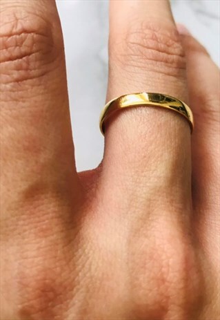 925 sterling silver plain band in gold size 9