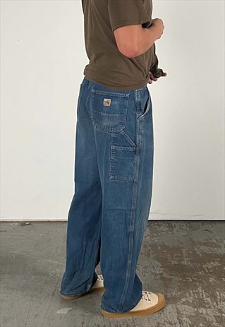 Vintage Carhartt Carpenter Pants Men's Dark Blue