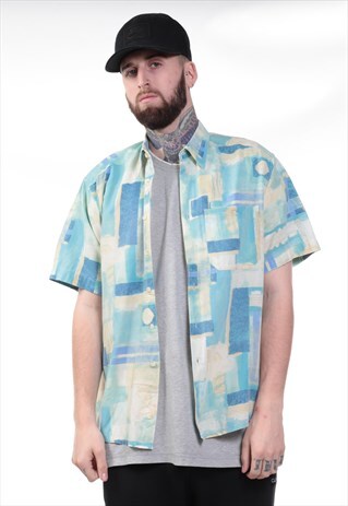VINTAGE ABSTRACT PRINT 90S SHIRT