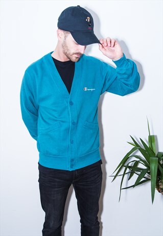 VINTAGE CHAMPION BUTTON UP CARDIGAN SWEATSHIRT
