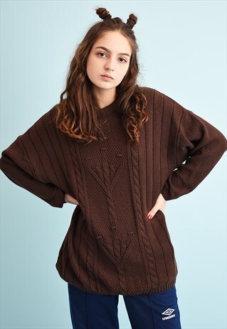90'S RETRO NORMCORE OVERSIZED MOMS KNIT JUMPER