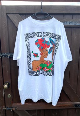 Vintage unbranded 1990s T-shirt white XL tribal graphic 