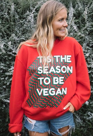 TIS THE SEASON TO BE VEGAN WOMEN'S CHRISTMAS JUMPER