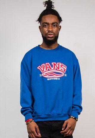 VANS 90'S VINTAGE BLUE SKATE SHOE 1966 SWEATSHIRT