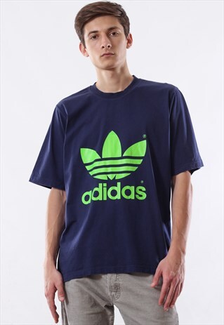 VINTAGE ADIDAS ORIGINALS TEE 90S BLUE BIG LOGO