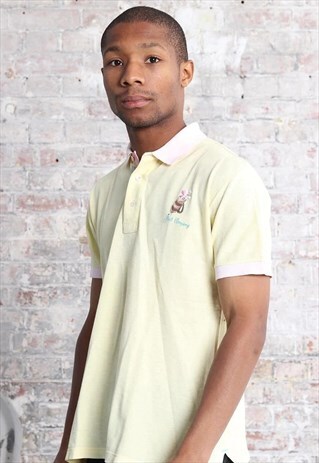 VINTAGE BEST COMPANY LOGO POLO SHIRT YELLOW
