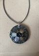 large oversized shell flower pendant necklace