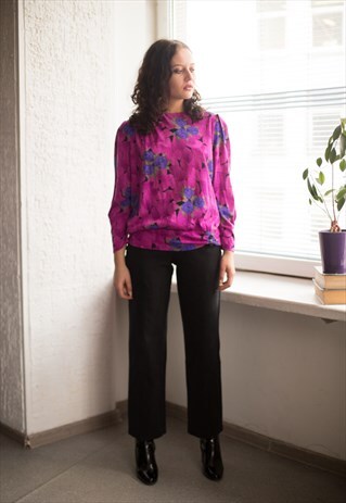 VINTAGE 80'S PURPLE PATTERNED TOP