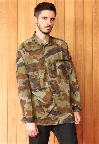 VINTAGE GREEN CAMO ARMY SHIRT