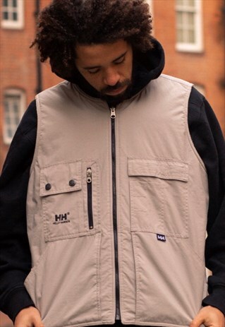 VINTAGE HELLY HANSEN UTILITY VEST IN CREAM