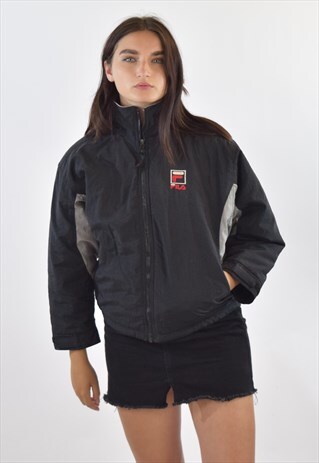 VINTAGE 90S BLACK FILA QUILT LINED JACKET