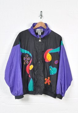 Vintage Festival Shell Suit Windbreaker Jacket 80s Ladie XXL