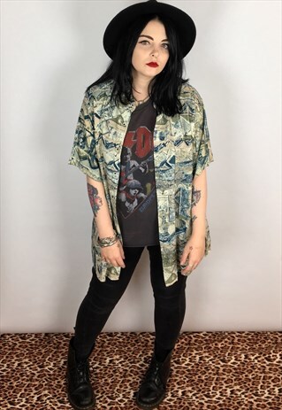 VINTAGE 90'S ABSTRACT PRINT SHIRT SIZE LARGE