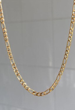 MOZART. Chunky Gold Figaro Chain Necklace