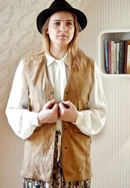 Light brown suede waistcoat