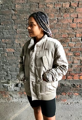 VINTAGE KAPPA BEIGE PUFFER BOMBER JACKET COAT