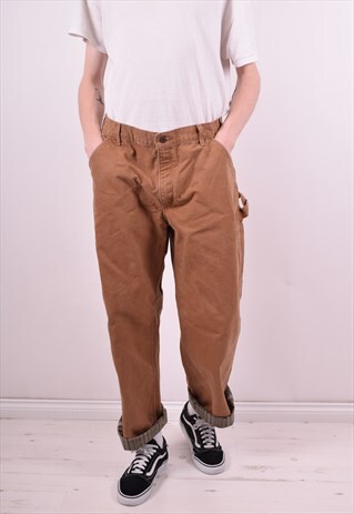 CARHARTT MENS VINTAGE JEANS W36 L30 BROWN 90'S