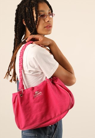 VINTAGE Y2K LACOSTE PRINT SPELLOUT HANDBAG