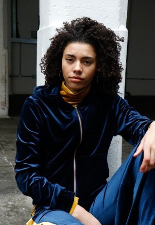 SAS NAVY VELVET HOODIE