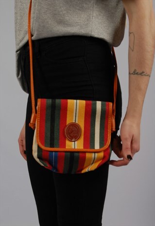 VINTAGE 80S STRIPED CROSSBODY BAG