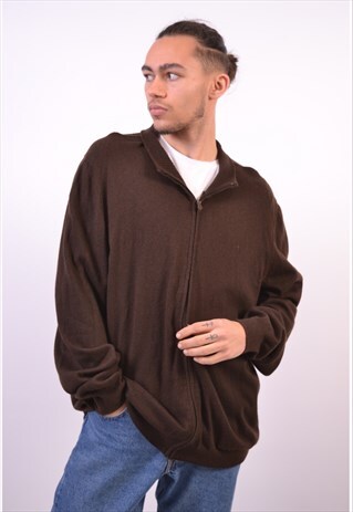 VINTAGE TRUSSARDI CARDIGAN SWEATER BROWN