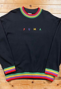 Puma multicoloured black spellout sweatshirt XS