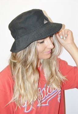 90's Vintage ADIDAS Black Bucket Hat /Cap