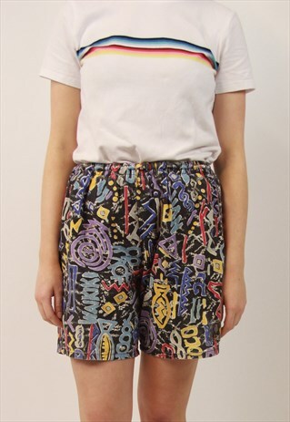 VINTAGE HIGH WAISTED PATTERNED SHORTS