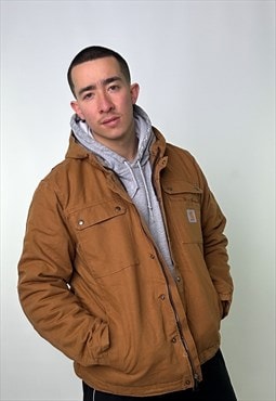Beige Tan Vintage Carhartt Fleece Lined Active Jacket