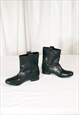 VINTAGE MISS SIXTY BOOTS Y2K LEATHER SHOES IN BLACK