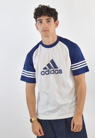 VINTAGE WHITE ADIDAS 90S SPORT T SHIRT