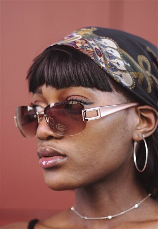 BROWN SPACE VINTAGE SUNGLASSES DEADSTOCK RETRO 70S 80S