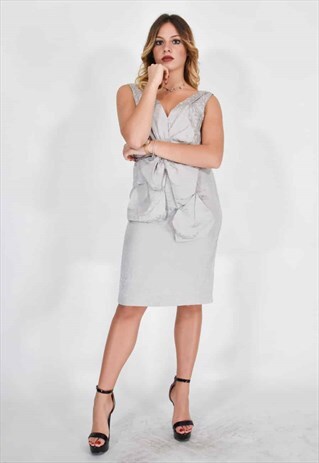 VALENTINO ROMA ELEGANT GRAY DRESS